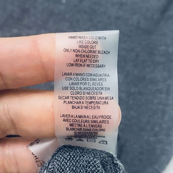 Calvin Klein Gray Foldover Off Shoulder Long Sleeve Knit Sweater Women's Medium - Picture 9 of 14